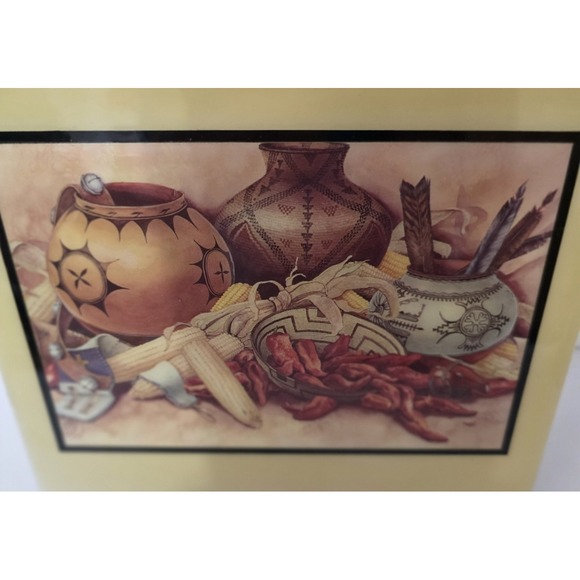 Set Of Two Art Glass 8x8 Southwest Design Tiles With Hangers Rommel Brueggemann - Picture 5 of 7